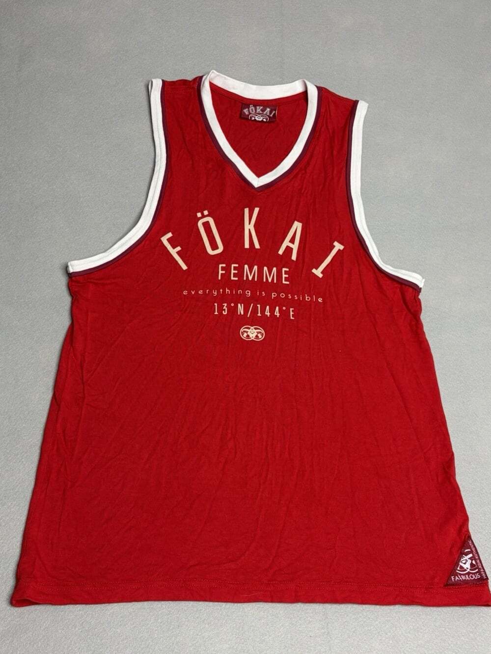 RARE Authentic FÖKAI Guam Pacific 50 Graphic Tank Top Burgundy Men's X Large XL